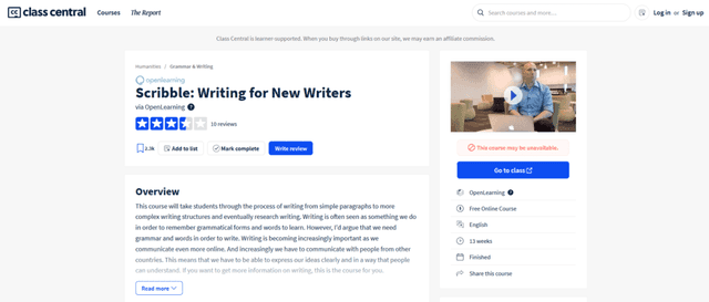 Scribble: Escritura para Nuevos Escritores