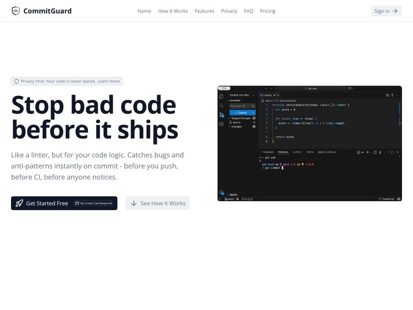 CommitGuard screenshot