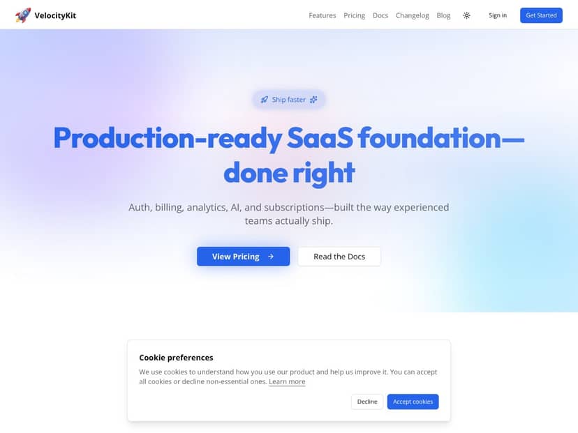 VelocityKit screenshot