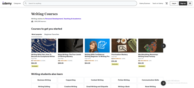 Udemy: Writing Courses