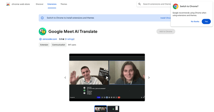 Google Meet AI Translate Tool