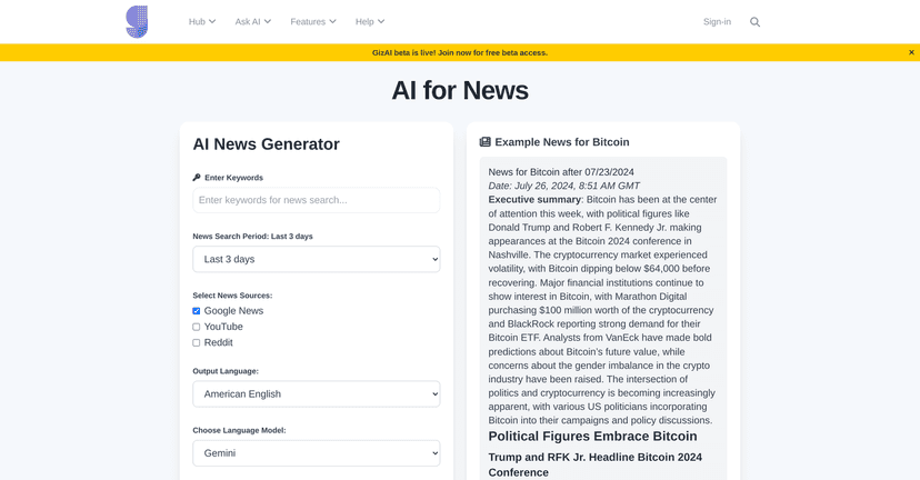 Ai For News