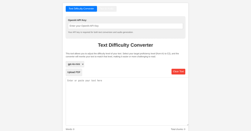 Text Difficulty Converter