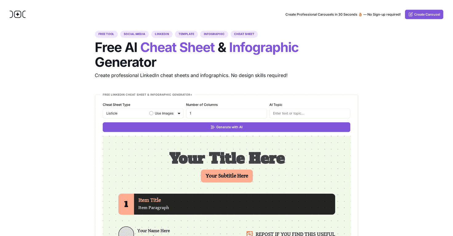 AI Carousels Cheat Sheets Review – Elevate Your LinkedIn Presence