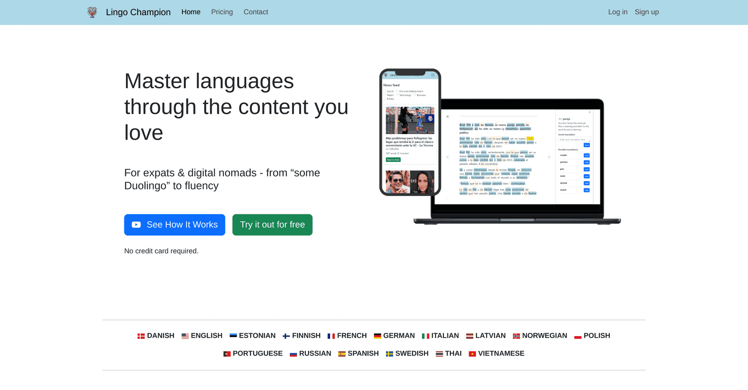 Lingo Champion Review – Unlocking Language Learning Through News