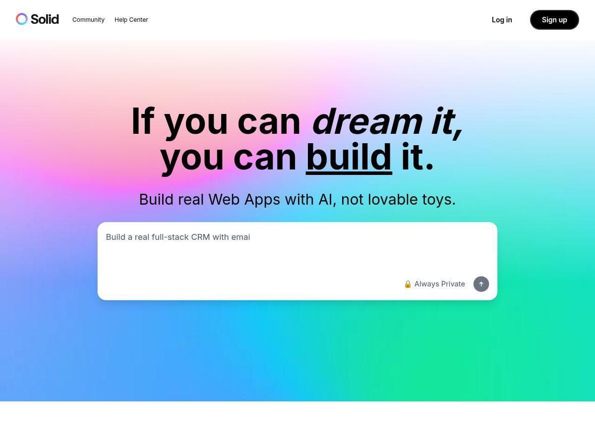 Solid Review – User-Friendly Full-Stack App Builder
