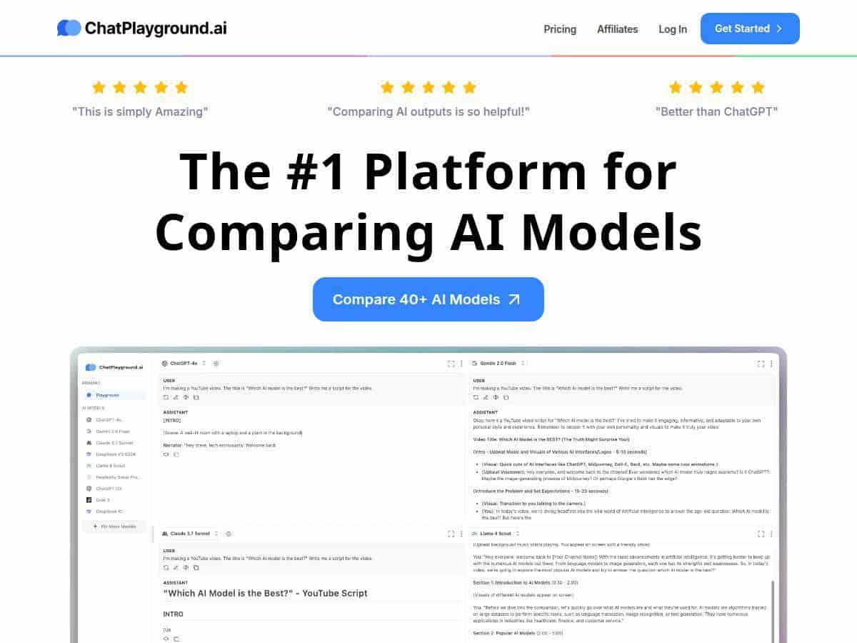 ChatPlayground.ai Review – Ultimate AI Model Comparison Tool