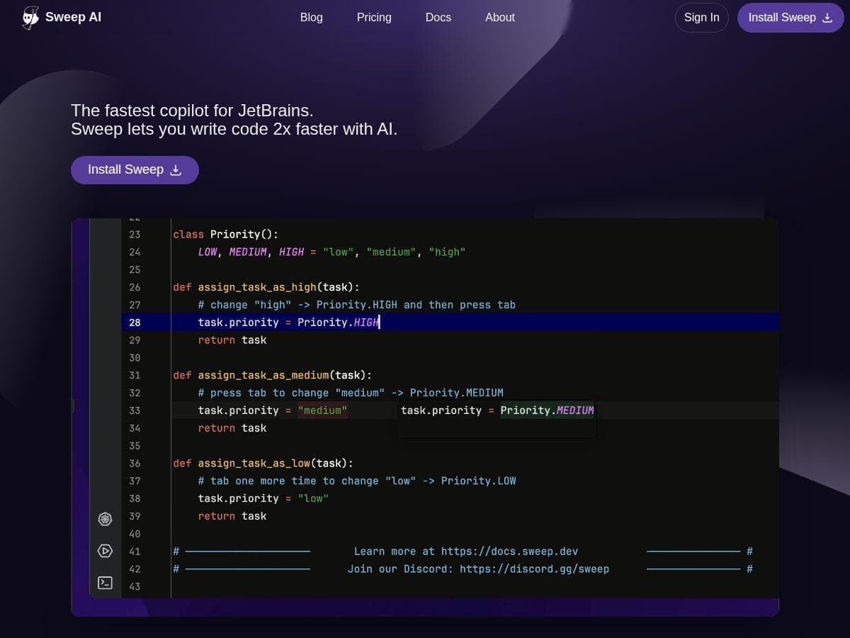 Sweep Review – An AI Assistant for JetBrains IDEs