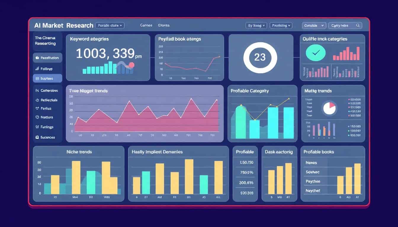 Panel de Herramienta de Investigación de Mercado con IA con análisis y insights de nicho