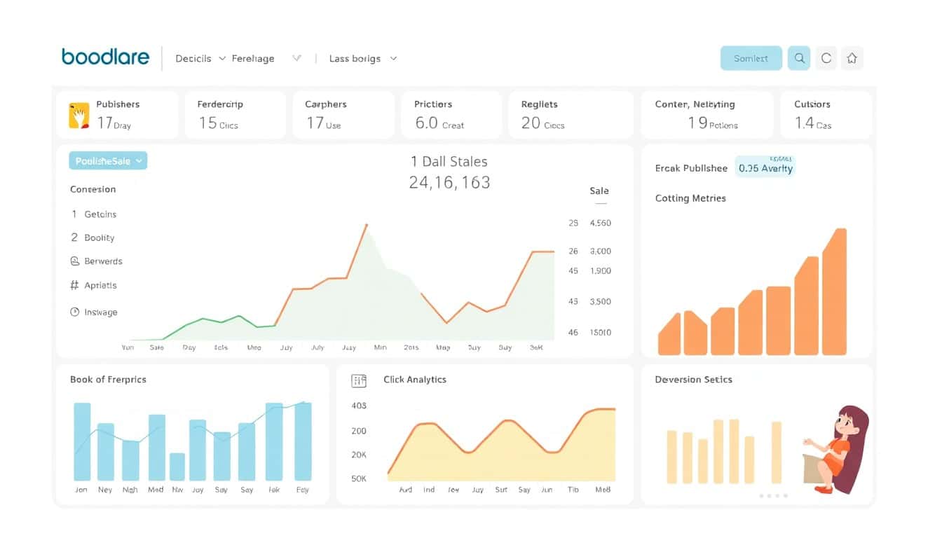 Publisher dashboard showing sales performance of a published business book