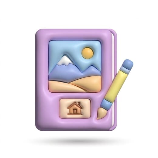 Soft 3D ebook cover designer with image and brush