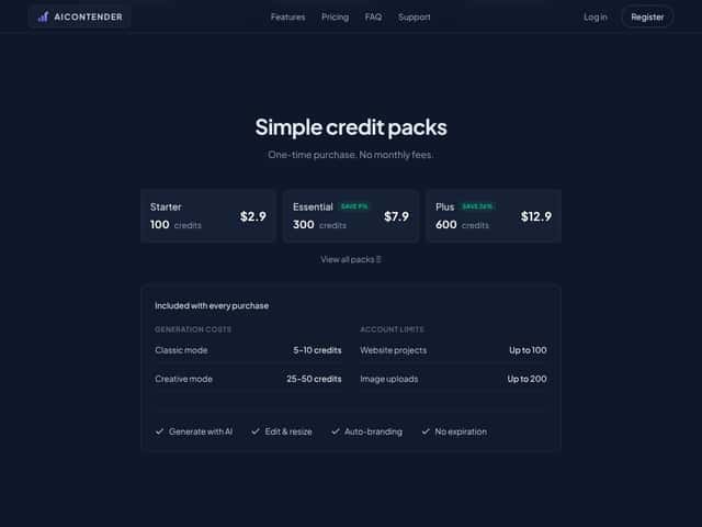AI Contender interface