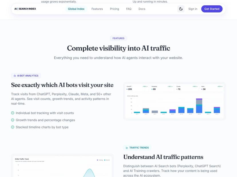 AI Search Index interface
