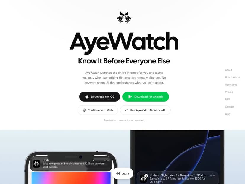 Ayewatch interface