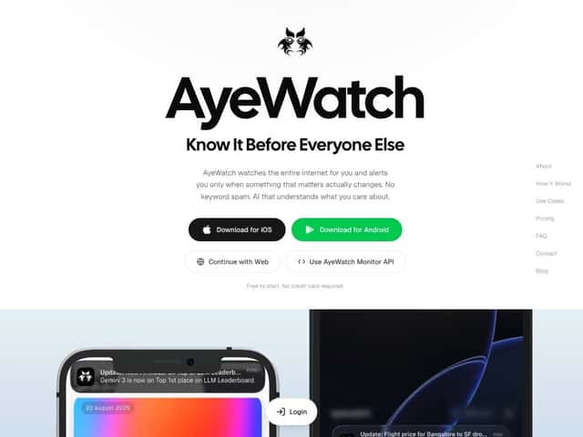 Ayewatch interface