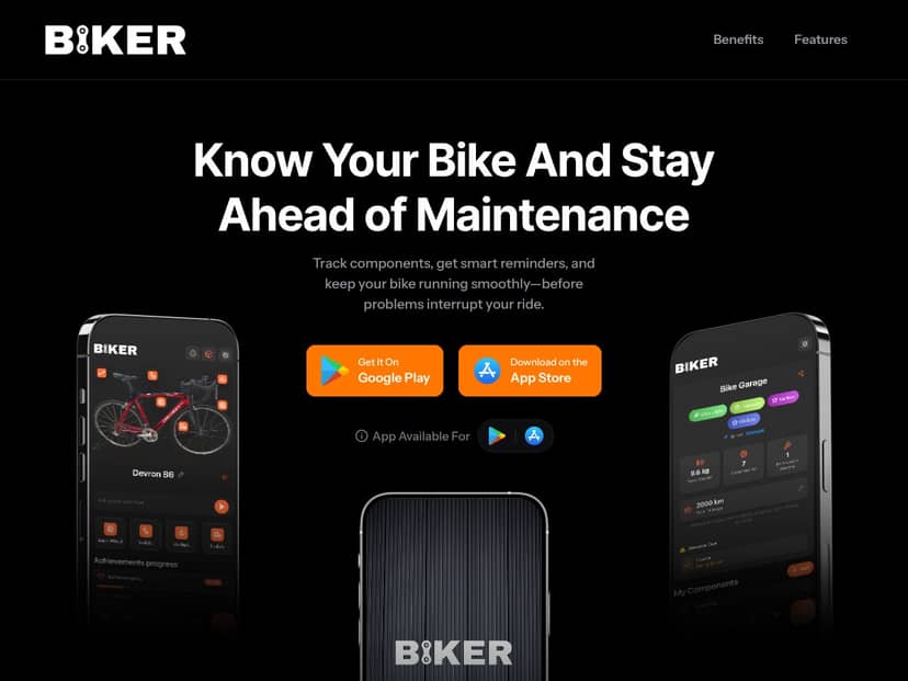 Biker 2.0: Bicycle track & maintain screenshot