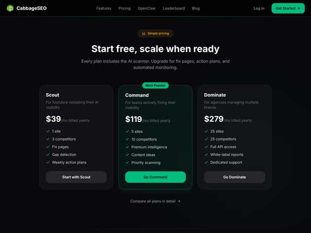 CabbageSEO interface