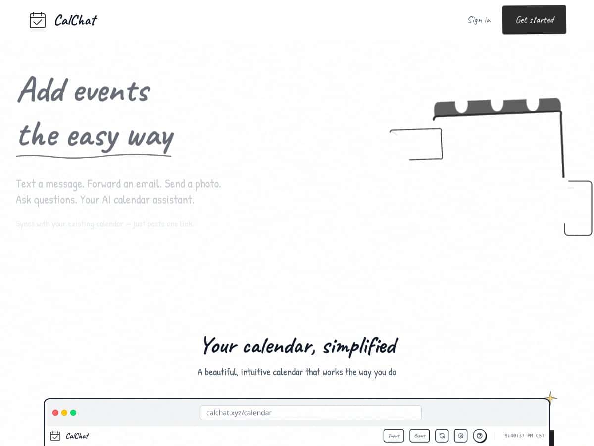 CalChat screenshot