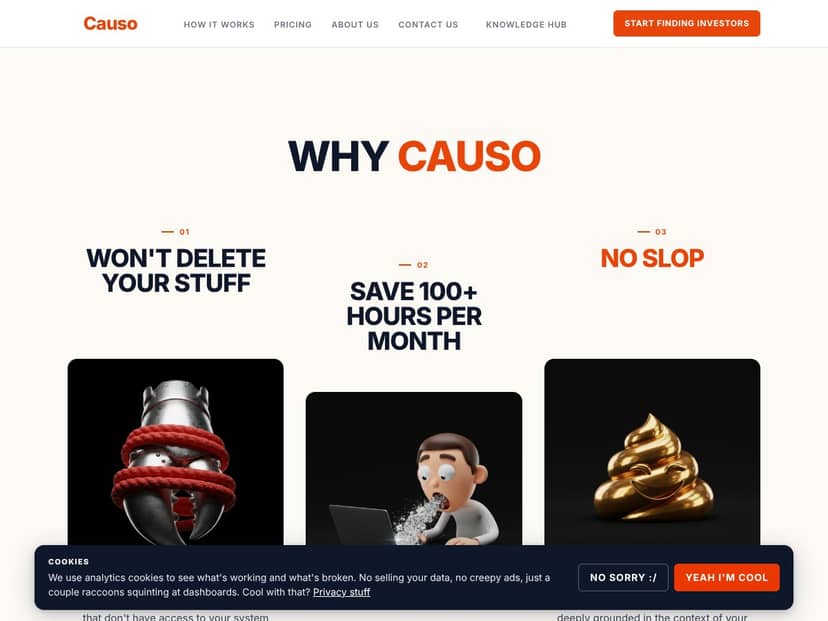 Causo for Fundraising interface