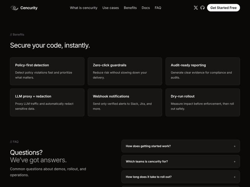Cencurity interface