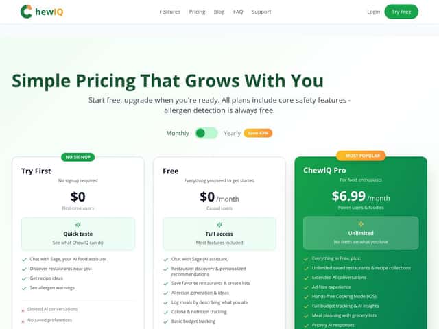 ChewIQ interface
