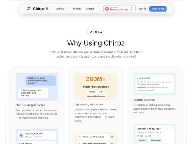 Chirpz Agent interface