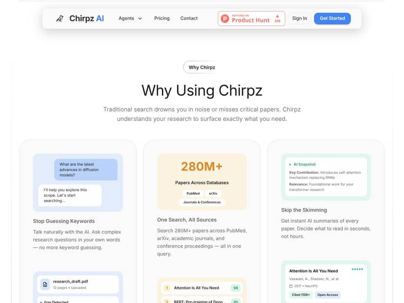 Chirpz Agent interface