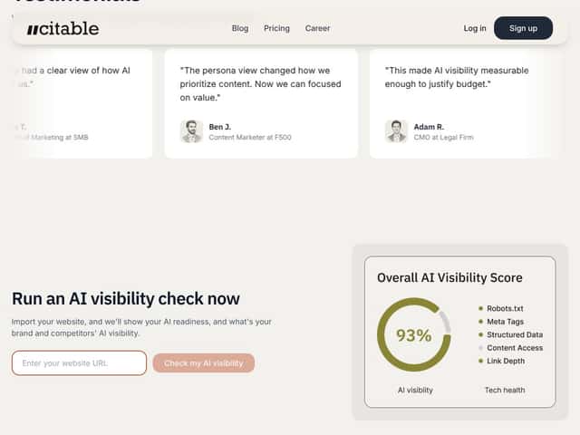 Citable interface