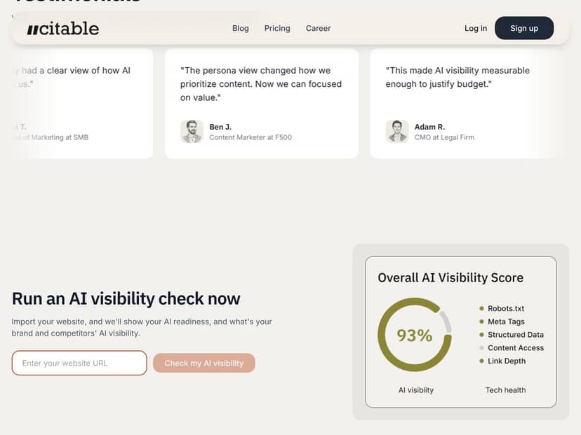 Citable interface