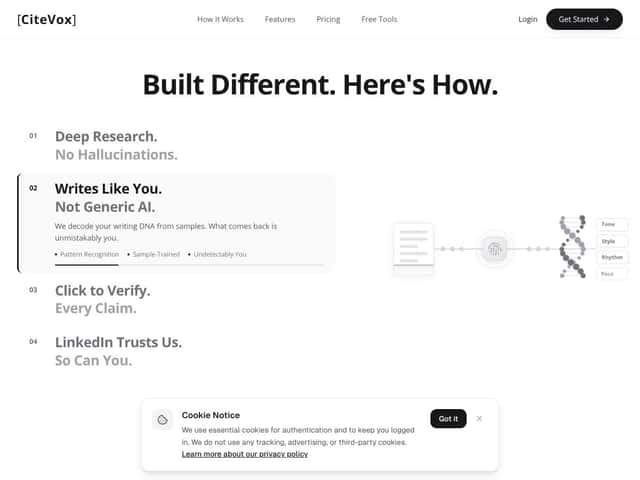 CiteVox interface