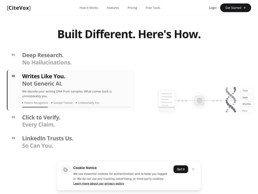 CiteVox interface