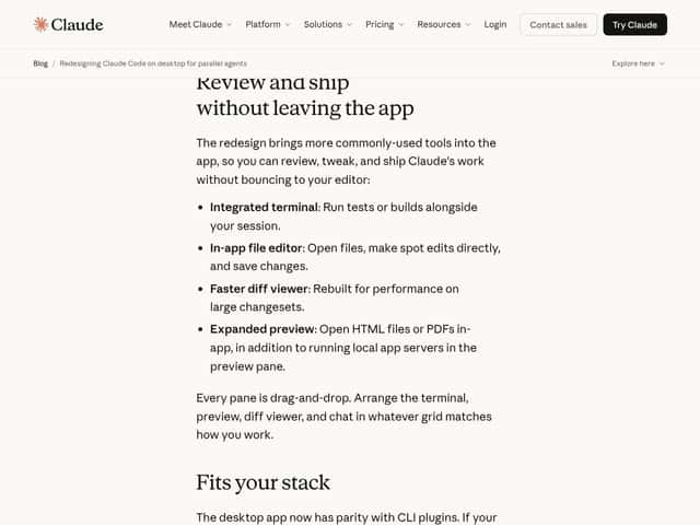 Claude Code Desktop App Redesigned interface