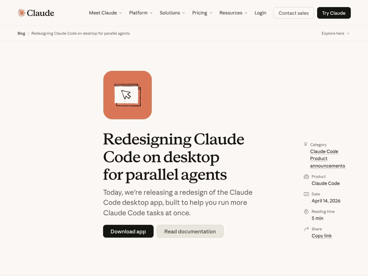 Claude Code Desktop App Redesigned screenshot