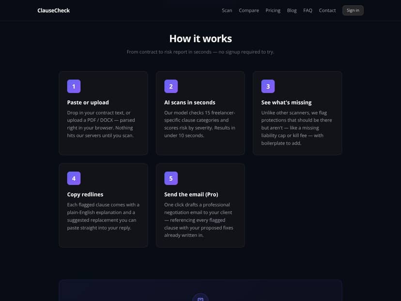ClauseCheck — Stop signing bad contracts interface