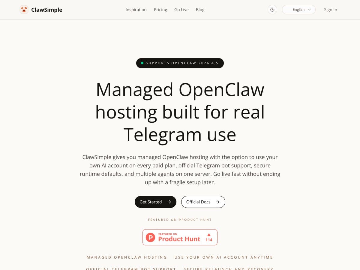 ClawSimple screenshot