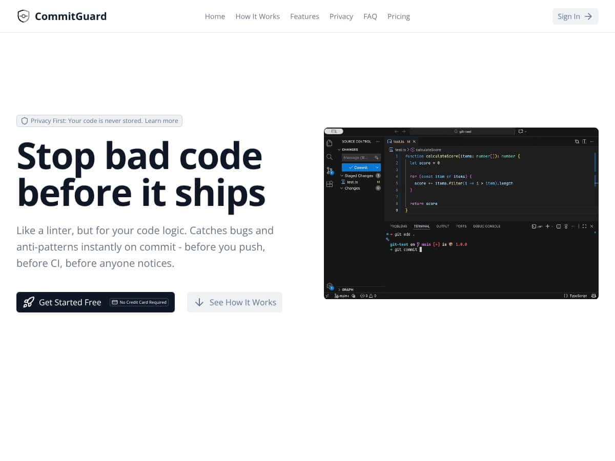 CommitGuard screenshot