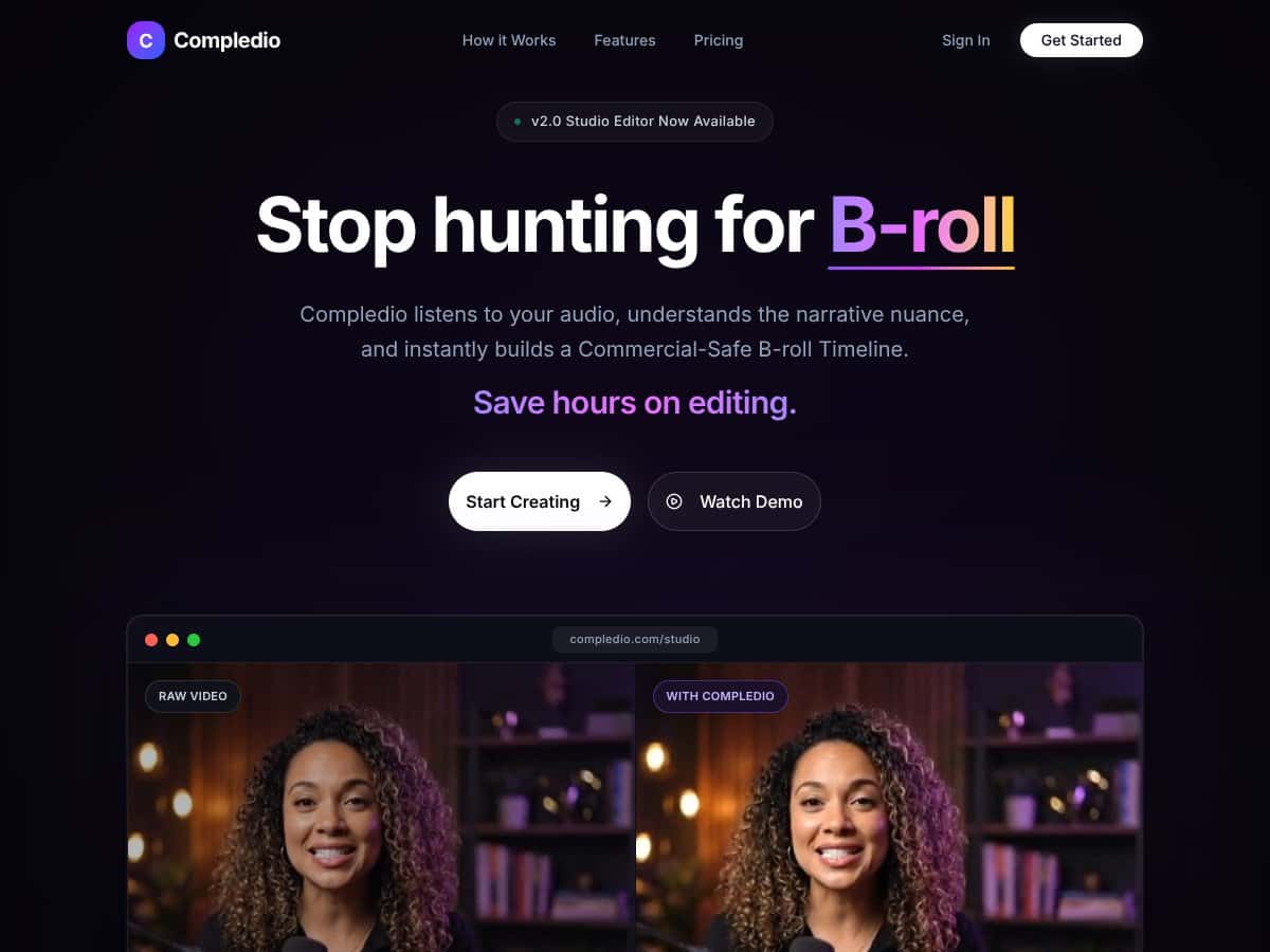 Compledio | AI B-Roll Generator screenshot