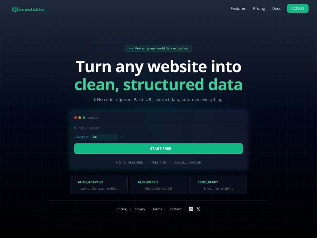 Crawlable screenshot