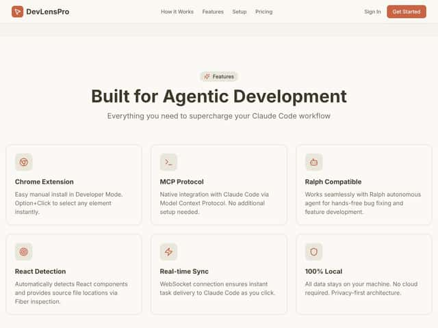 DevLensPro interface