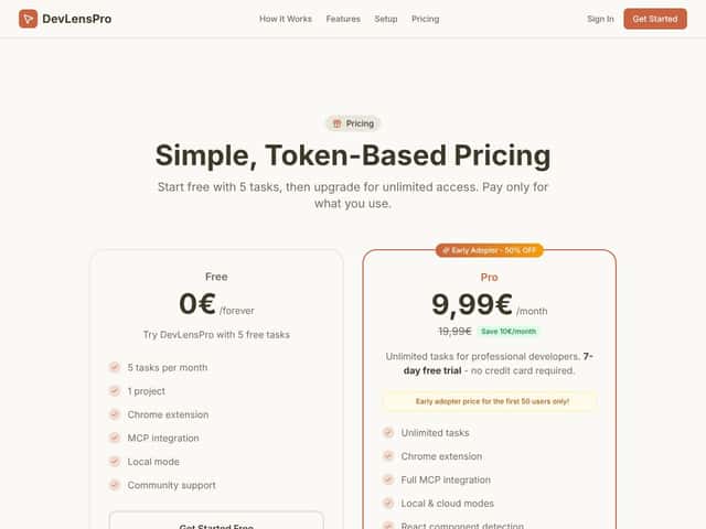 DevLensPro interface