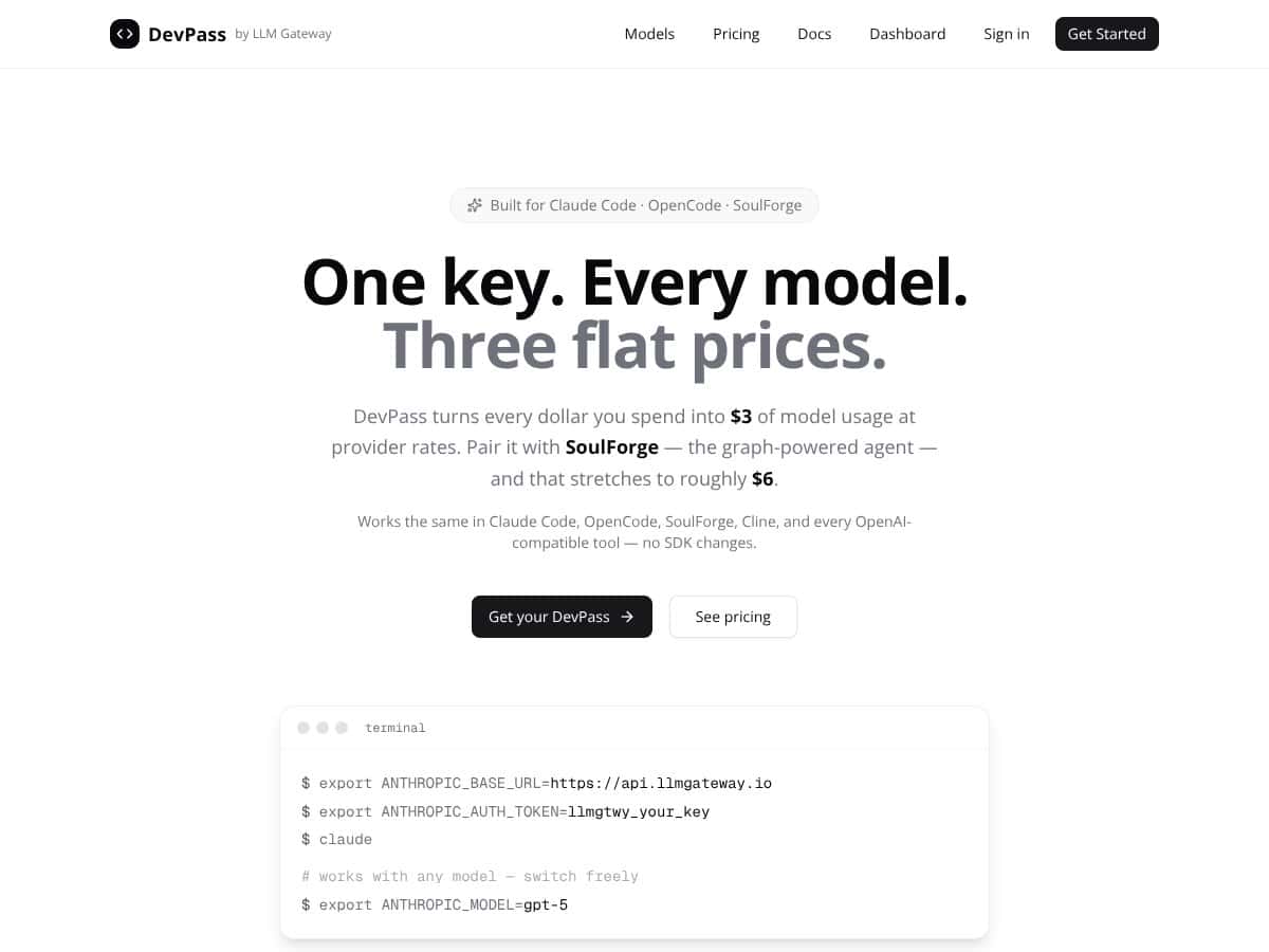 DevPass by LLM Gateway screenshot