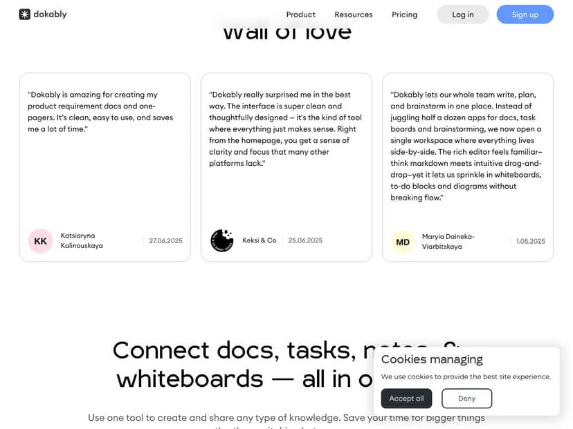 Dokably interface