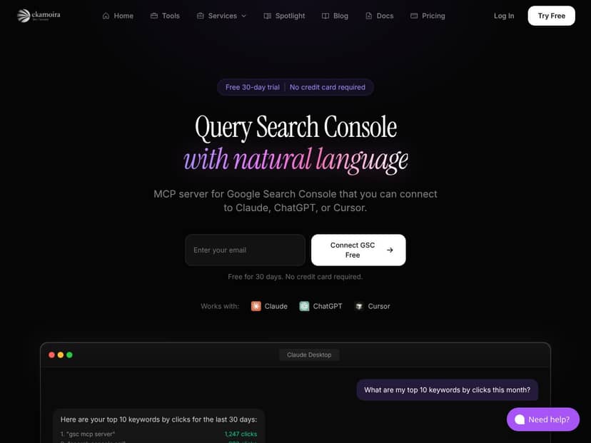 Ekamoira Google Search Console MCP screenshot