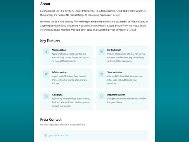 Elephant Folio interface