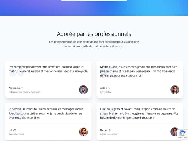 Eva, AI phone assistant for busy people interface
