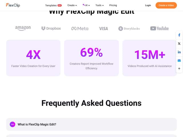 FlexClip Magic Edit interface