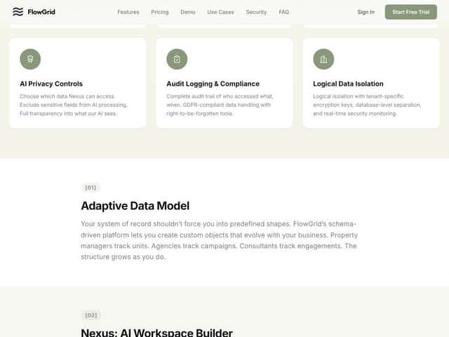 FlowGrid interface