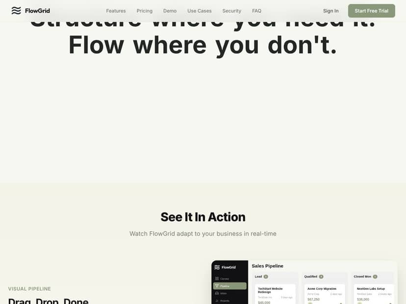 FlowGrid interface