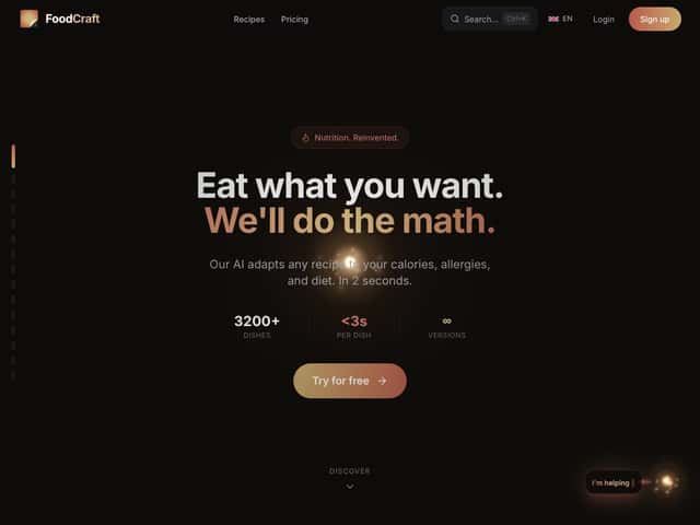 FoodCraft interface