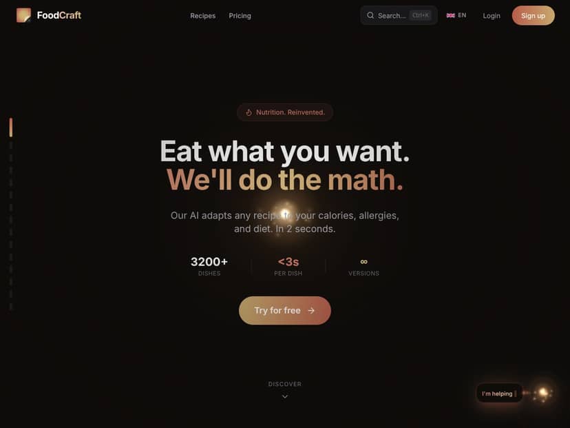 FoodCraft interface